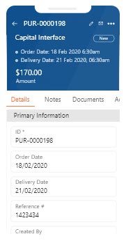 PO forms in Field service management software
