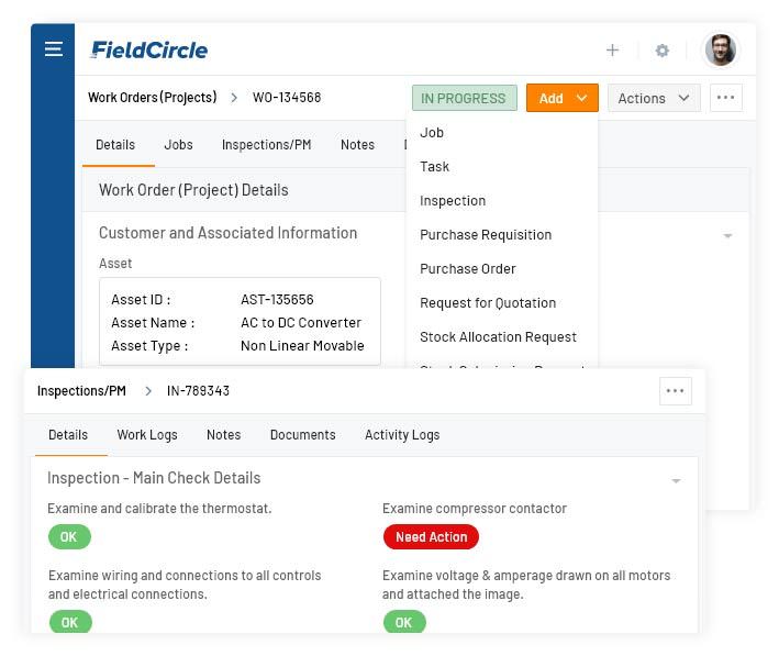 Work order and job with Field service management software