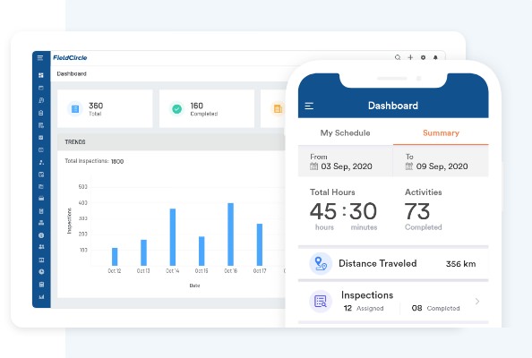 Zapium dashboard interface displaying inspection statistics