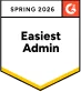 Easiest Admin shield showcasing Spring 2026 with red C logo.