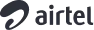 Airtel brand logo with symbol in dark grey text.